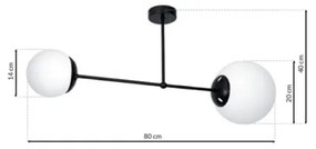 Lampadario a sospensione LIMA 2xE14/40W/230V