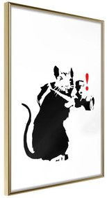 Poster  Banksy: Rat Photographer  Cornice Quadri Cornice d'oro, Larghezza x Altezza Home decor 30x45