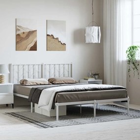 Giroletto Con Testiera Metallo Bianco 193x203 Cm /
