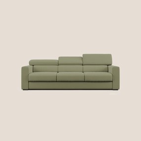 Dylan divano a 3 sedute con pouf estraibile poggiapiedi in tessuto fiammato simil cotone impermeabile T19