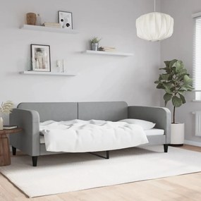 Letto Da Giorno Grigio Chiaro 100x200 Cm İn Tessuto /