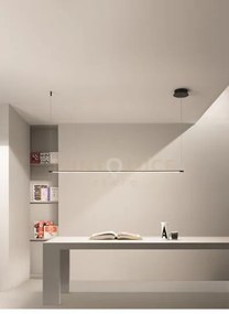 Sospensione genius orizzontale  nero led 3000k 1380lm 28w dimmerabi...