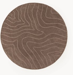 Tappeto rotondo in lana fatto a mano Aaron