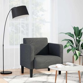 Divano Sedia Con Braccioli Grigio Scuro 54 Cm Tessuto A Coste /