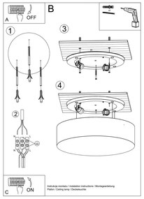 Plafoniera bianca a soffitto Atis - Sollux