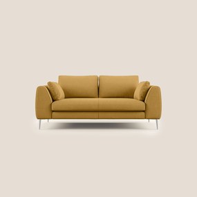 Plano divano moderno in microfibra tecnica smacchiabile T11 giallo 176 cm