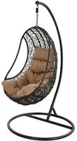 Dondolo effetto rattan con cuscino imbottito 107x67x118 cm