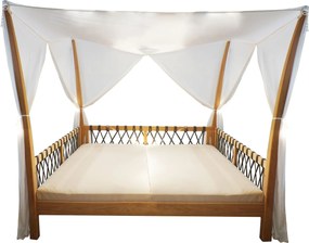 LEVANTE - gazebo letto in teak con cuscini