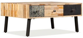 Tavolino da caffè in legno di teak rigenerato 90x65x40 cm