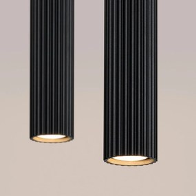 Lampadario nero in metallo Gleam – Sollux