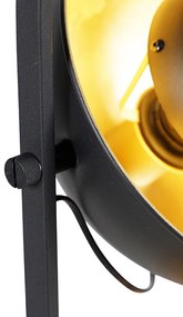 Lampada da terra industriale nera con oro 3 luci - Magnax
