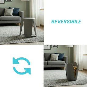 Sgabello per il bagno antracite opaco con seduta imbottita e piedini antiscivolo Flores