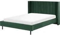 Letto matrimoniale 160 x 200 cm Rete a doghe in velluto verde scuro