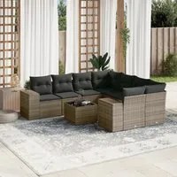 Set Divano da Giardino 9 pz con Cuscini Grigio in Polyrattancod mxl 90813