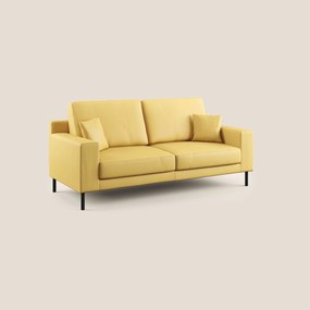 Uranio divano moderno lineare in Ecopelle impermeabile T04 giallo 186 cm