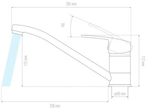 ALVEUS 1130435 - Rubinetto per lavello NINA 13,5 cm granito/beige