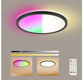 Brilagi - Lampada LED RGB dimmerabile ULTRA SLIM 18W 230V Ø30 cm nera+DO