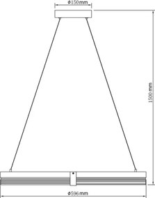Lampadario a sospensione LED su cavo TRIANGLE LED/40W/230V 3000/4000/6000K Ø 60 cm nero