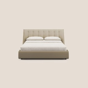 Clizia letto imbottito di design con vano contenitore in ecopelle impermeabile T04