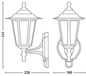 Philips 1747330PN - Applique da esterno con sensore 1xE27/60W/230V IP44