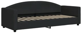 Divano letto con materasso nero 80x200 cm in tessuto