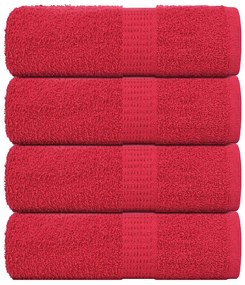 Asciugamani Per Sapone 4 Pz Rossi 30x30 Cm 360 G/m² 100% Cotone /