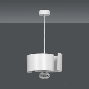 Sospensione Moderna 1 Luce Houyi In Acciao Bianco E Cromo