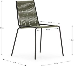 Sedie da pranzo in set verdi in metallo impilabili 2 pz Emily – Marckeric