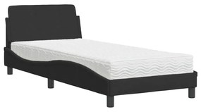 Letto con materasso nero 90x190 cm in velluto