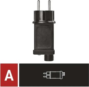 Alimentatore per catene luminose natalizie 230V, IP44 — sicuro e resistente alle intemperie