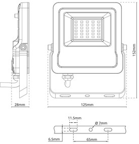 Faro proiettore LED RGB 20W IP65 con Telecomando - Bianco Colore RGB