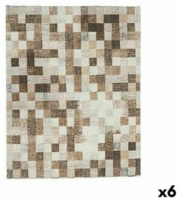 Tovaglia Tela Antimacchia Quadri 140 x 180 cm Beige (6 Unità)