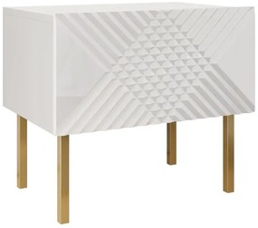 Comodino EXITO 46x50 cm bianco/oro