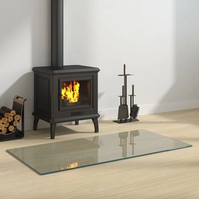 Lastra İn Vetro Per Caminetto Rettangolare 100x50 Cm /