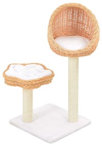 Albero Per Gatti Con Tiragraffi İn Legno Di Salice Naturale /