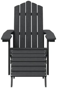 Sedie Giardino Adirondack 2 pz con Poggiapiedi HDPE Antracite