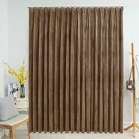 Tenda Oscurante con Ganci Beige in Velluto 290x245 cm cod mxl 62520