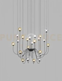 Puppet sospensione 24p multicolore 2 nero opaco 24 luci attacco g9