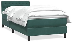 Giroletto A Molle Con Materasso Verde Scuro 90x220 Cm Velluto /