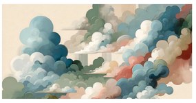 Quadro su tela – Nuvole in tonalità pastello