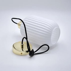 Lampadario a sospensione con filo HARMA 1xE27/15W/230V diametro 14 cm bianco/oro