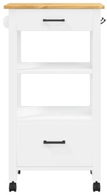 Carrello da cucina monza 48x40x90 cm in legno massello di pino