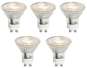 Set van 5 GU10 50mm 3-staps dimbaar in Kelvin LED lampen helder 4.9W 450 lm 2000-2700K