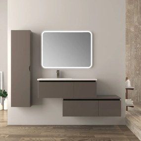 Mobile bagno 140 cm sospeso grigio talpa Slide