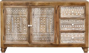 VIGGO - mobile in legno di mango con 2 ante e 3 cassetti