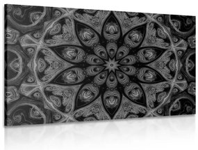 Quadro su tela – Mandala ipnotica in bianco e nero