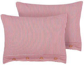 Set di 2 cuscini decorativi rosso e bianco 40 x 60 cm AALITA Beliani