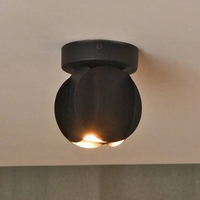 HELAM Faretto da soffitto GAMBIT, nero, Ø 10 cm, metallo, GU10
