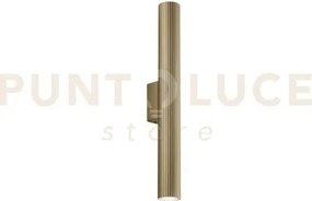 Applique a parete lord oro in acciaio e alluminio 2 luci attacco gu...