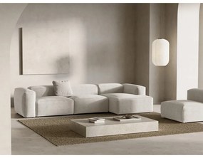 Divano angolare beige (con penisola a destra/con chaise lounge) con rivestimento in velluto a coste Bergamo – Cosmopolitan Design